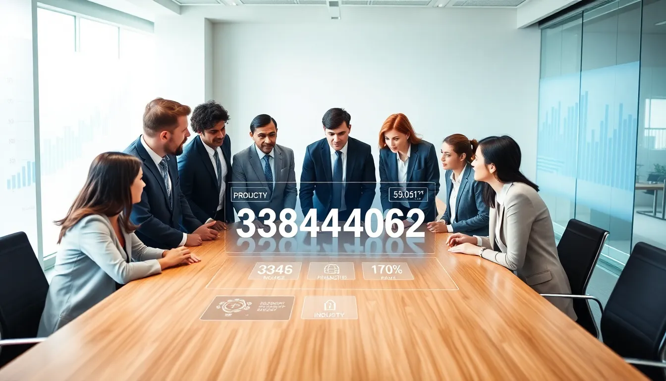 diverse professionals discussing data in a modern office setting.